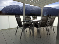 Balkon Terrasse mit Blick auf den Grimming